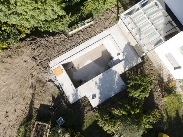 Pool Area Grading in Chagrin Falls
